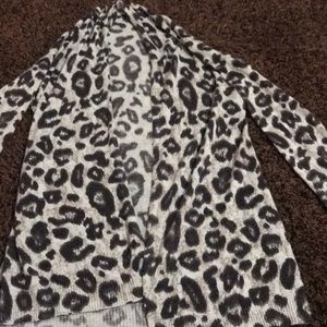 Leopard print sweater cardigan